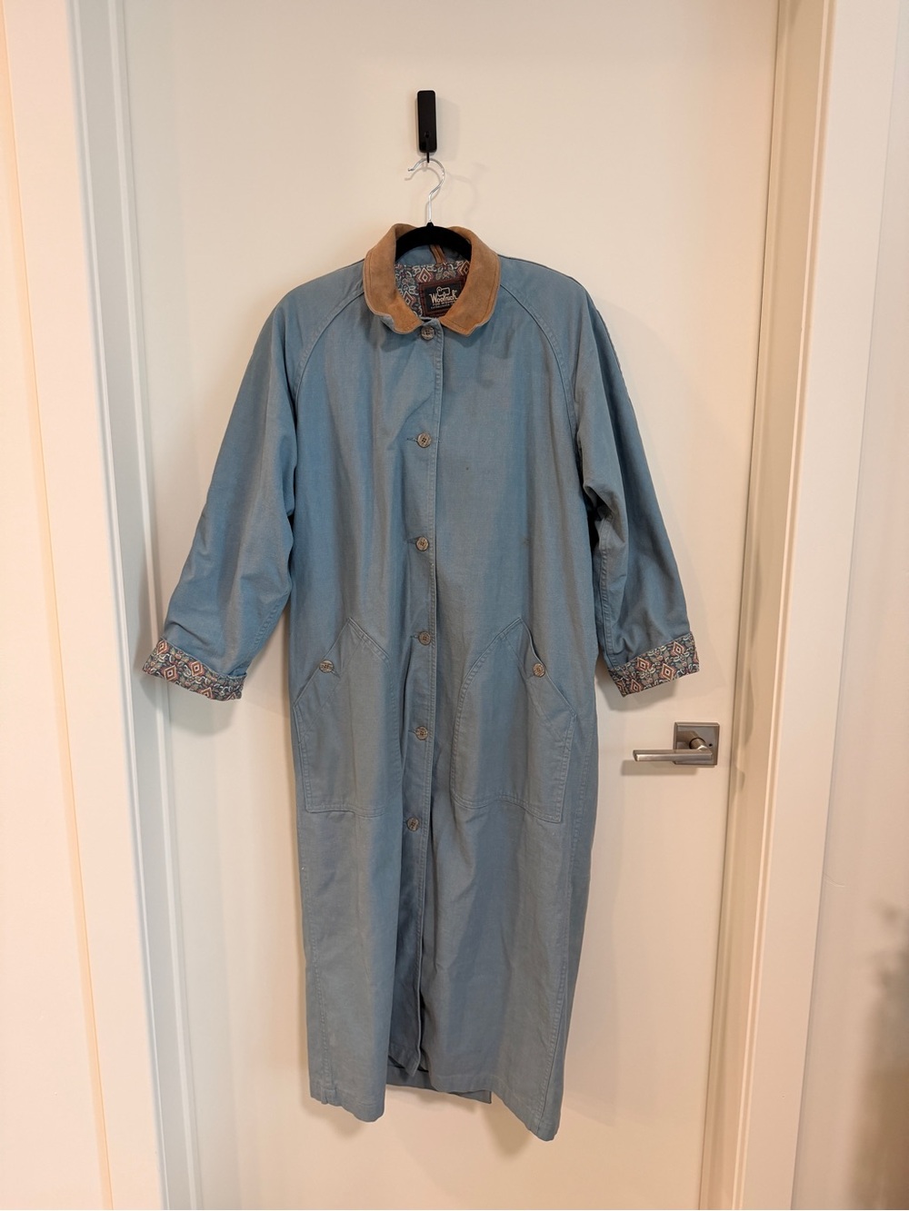 Vintage Woolrich Trench Coat with Suede Collar